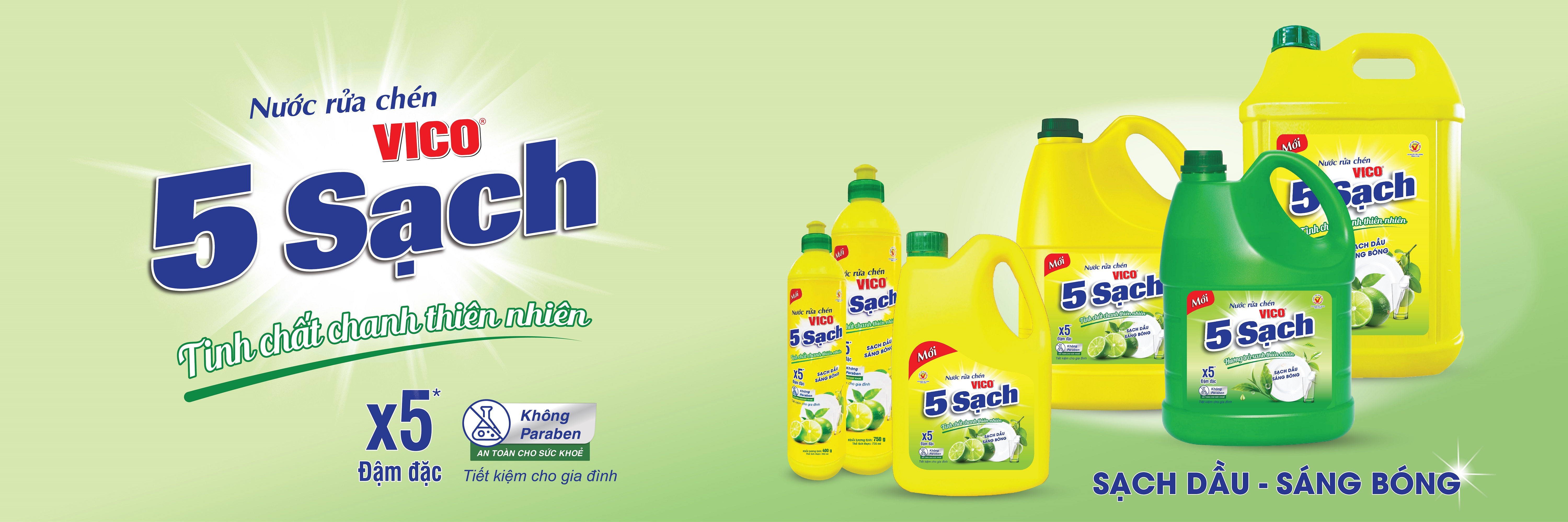Nước rửa chén VICO 5 Sạch